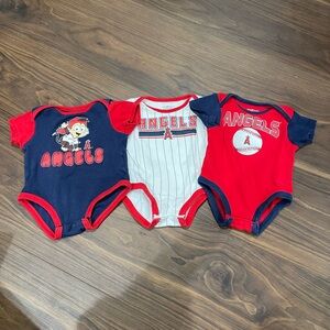 Set of 3 Angels Baseball Onesies
